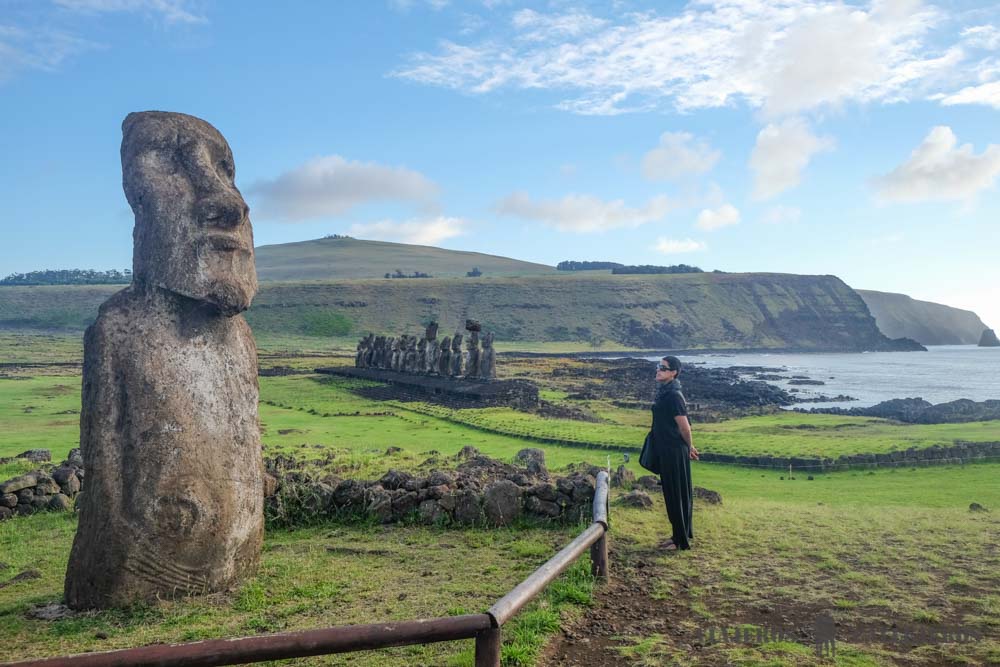 Moái viajero en Ahu Tongariki