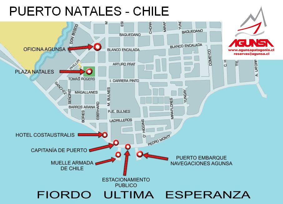 Mapa embarque Tour Glaciar Balmaceda y Serrano