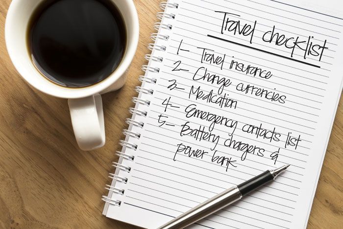 Repasar lista de viaje