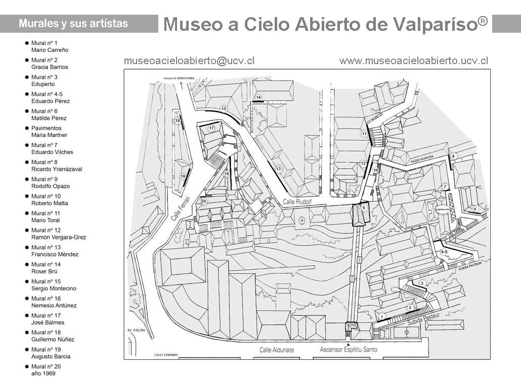 Plano del Museo a Cielo Abierto de Valparaíso de http://www.pucv.cl/