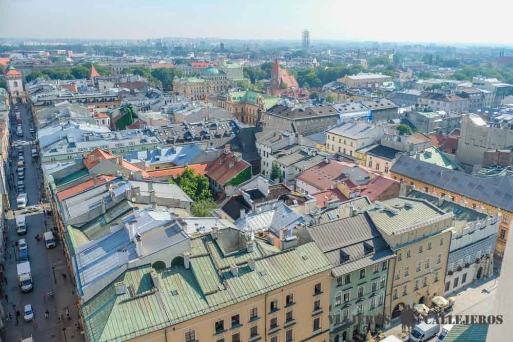 Vistas de Cracovia desde la torre de la Basílica de Santa María