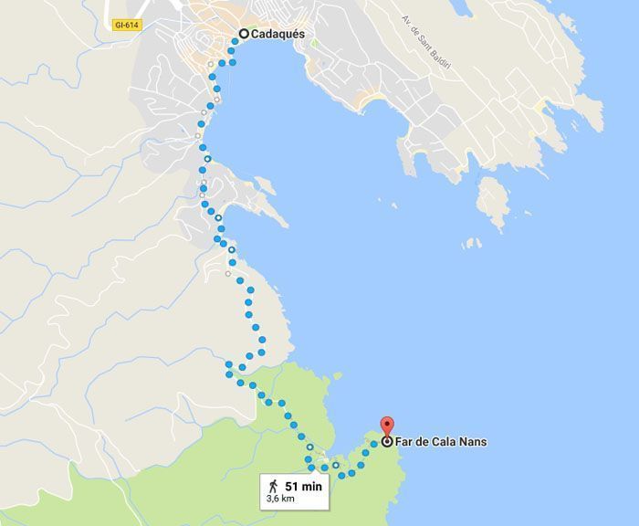 Camino de Ronda de Cadaqués al Faro de Cala Nans