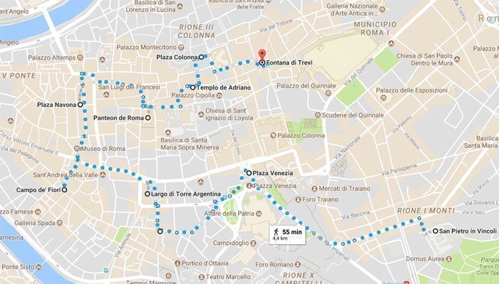Ruta del tercer día del Roma en 4 días