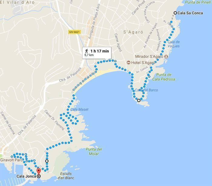 Camino de Ronda de Sant Feliu de Guíxols a S’Agaró