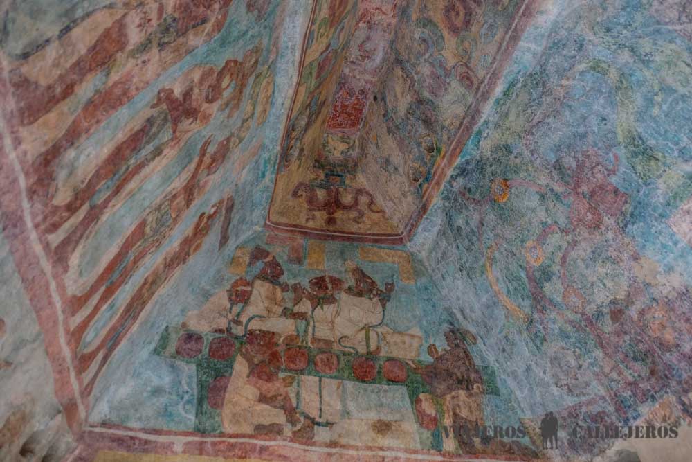 Impresionantes pinturas en Bonampak