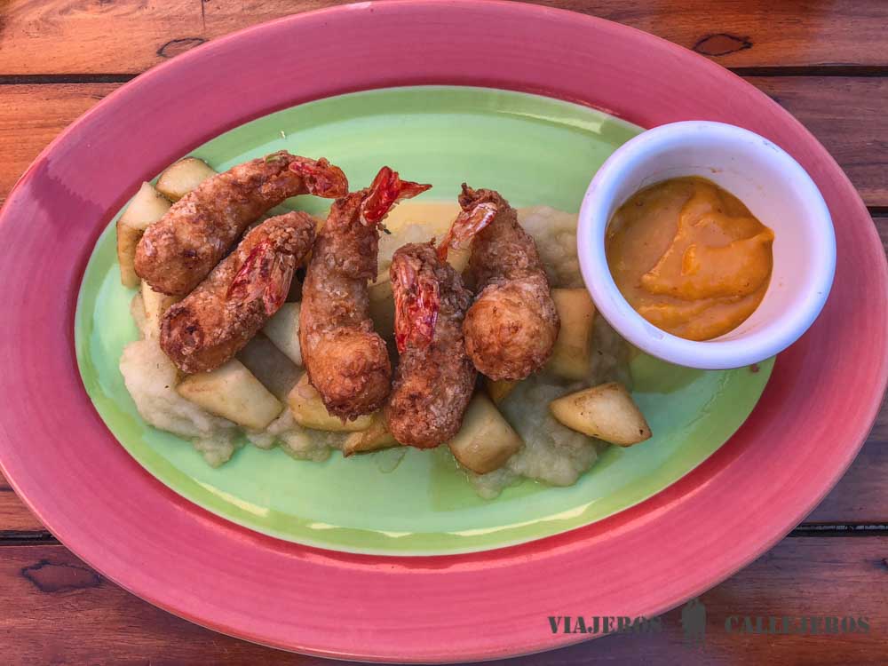 Camarones al coco en La Parrilla Colonial