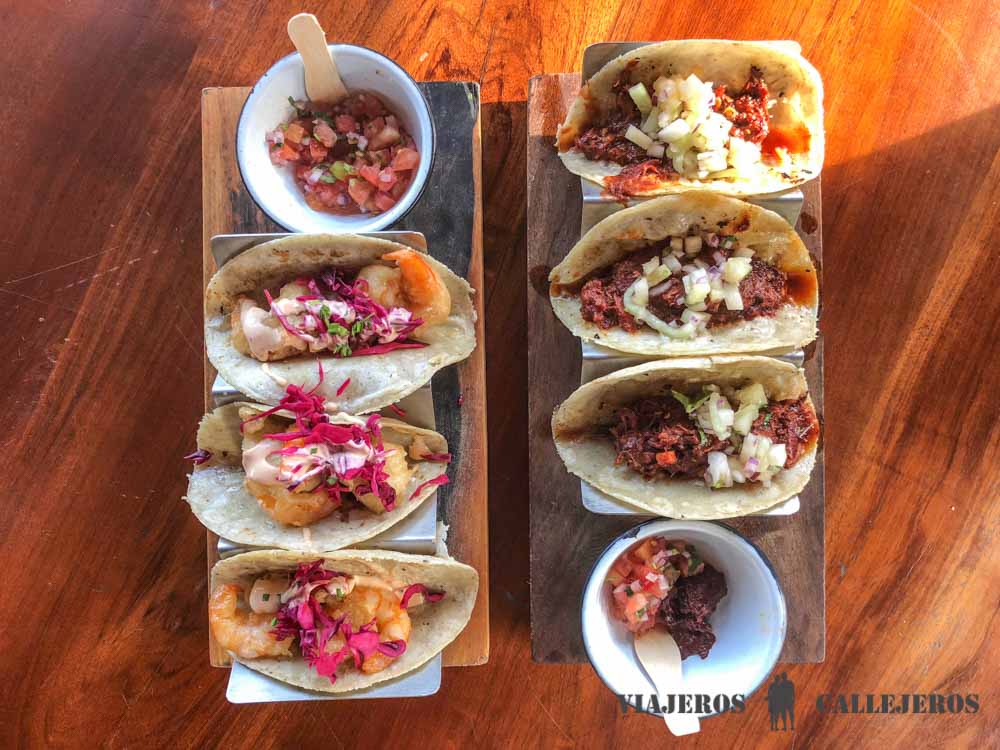 Tacos en el restaurante La Playita