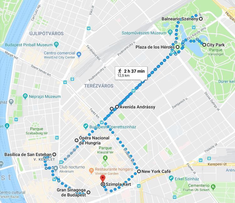 Mapa Budapest en 2 días
