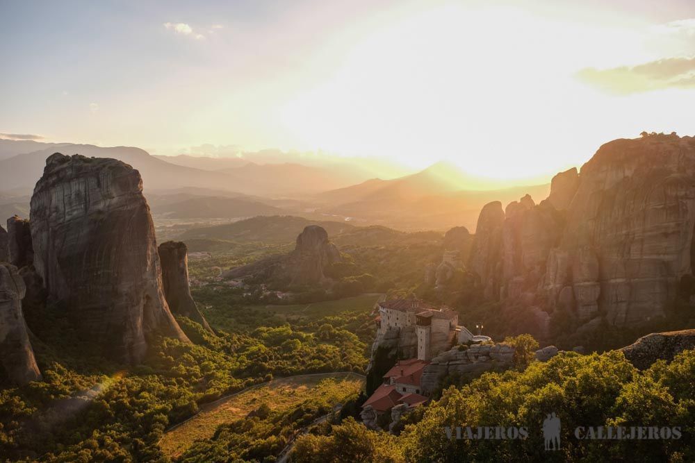 Atardecer en Meteora