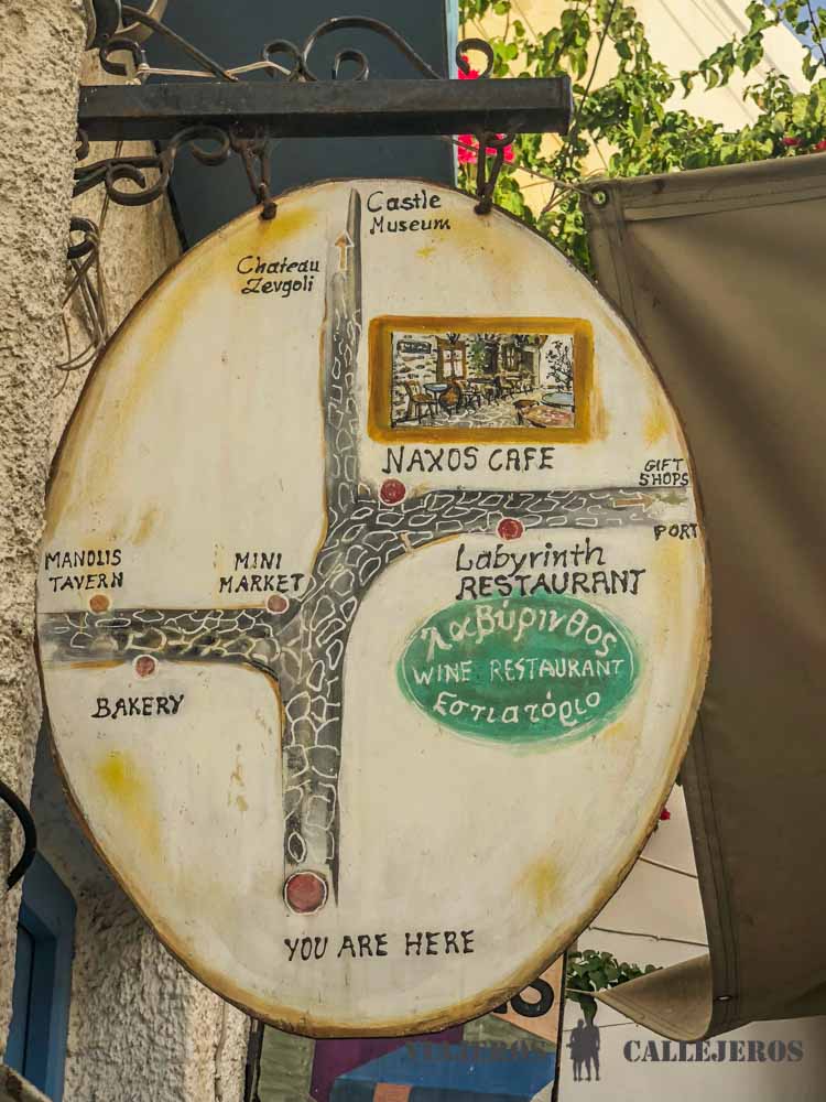 Mapa de Kastro en Naxos