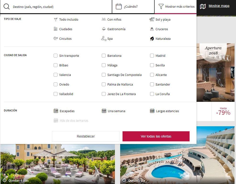 Buscador de Voyage Prive