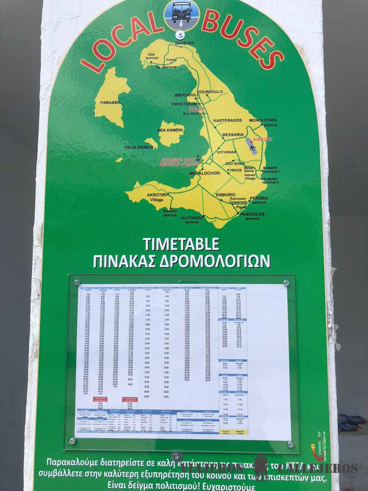Horarios autobús de Santorini