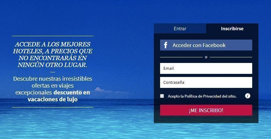 Registrarse en Voyage Prive