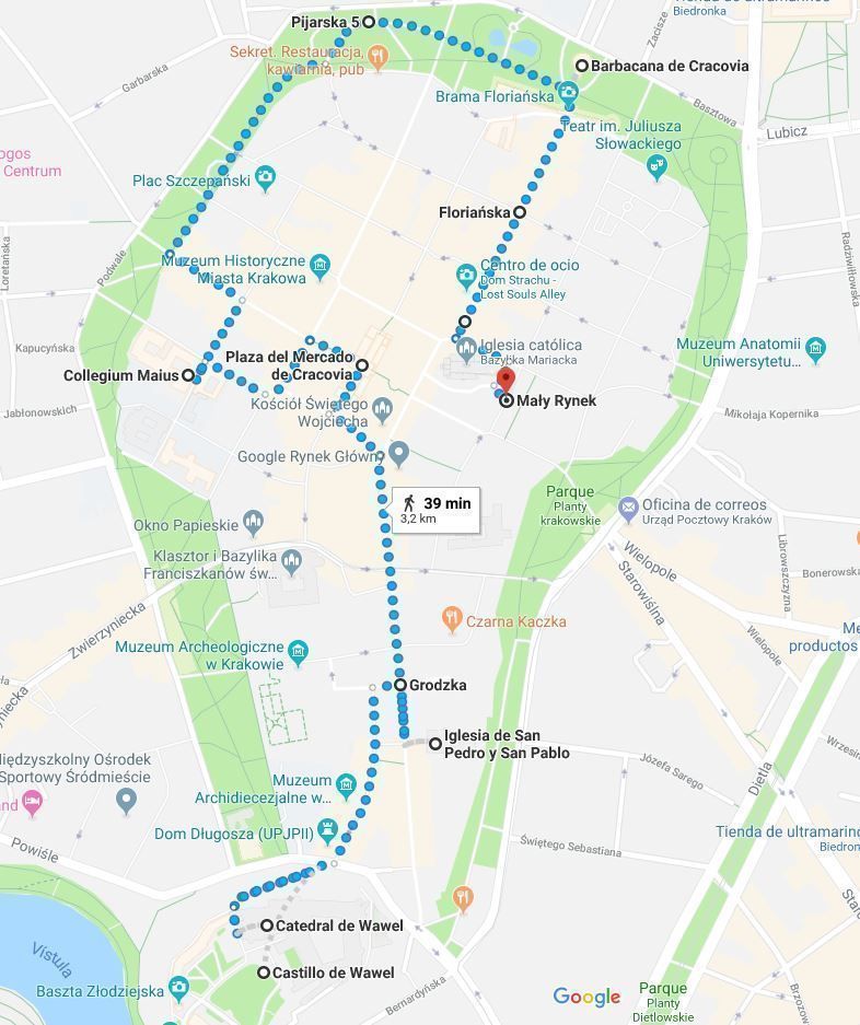 Mapa del Cracovia en 24 horas