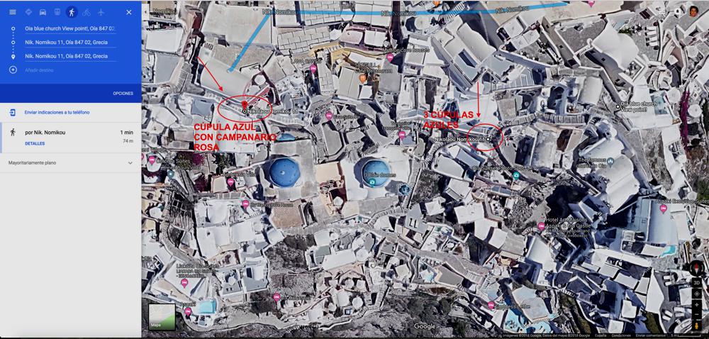 Mapa de la ubicación para ver las cúpulas azules