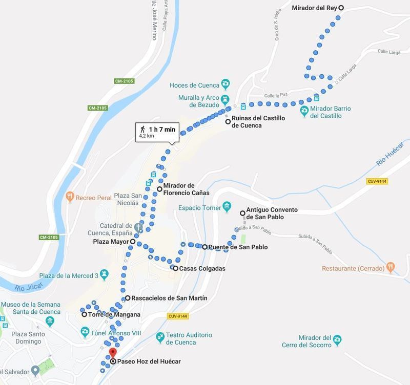 Mapa del Cuenca en un día