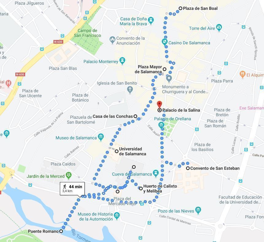 Mapa del Salamanca en un día