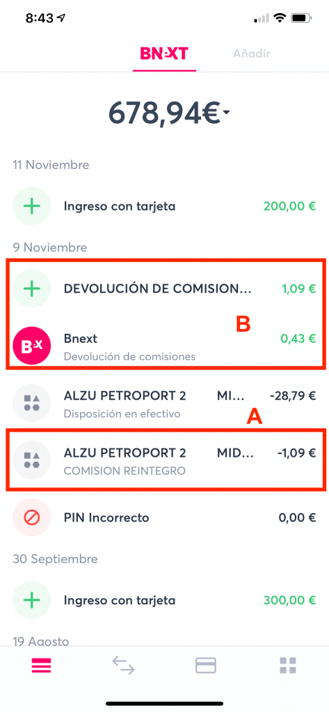 Bnext, una de las mejores tarjetas sin comisiones