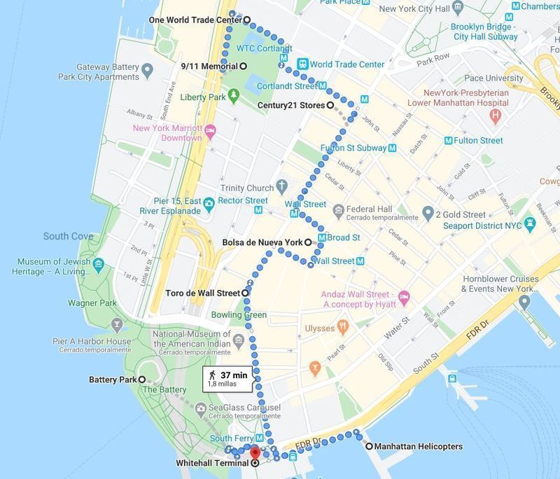 Mapa del tercer día del Nueva York en 7 días