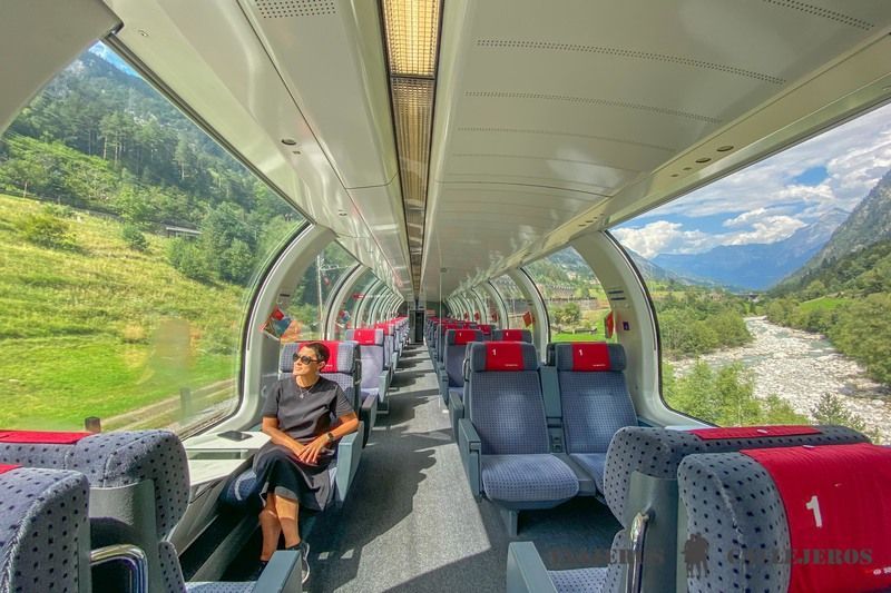 Gotthard Panorama Express, el primero de los trenes que cogimos en la ruta en trenes panorámicos por Suiza