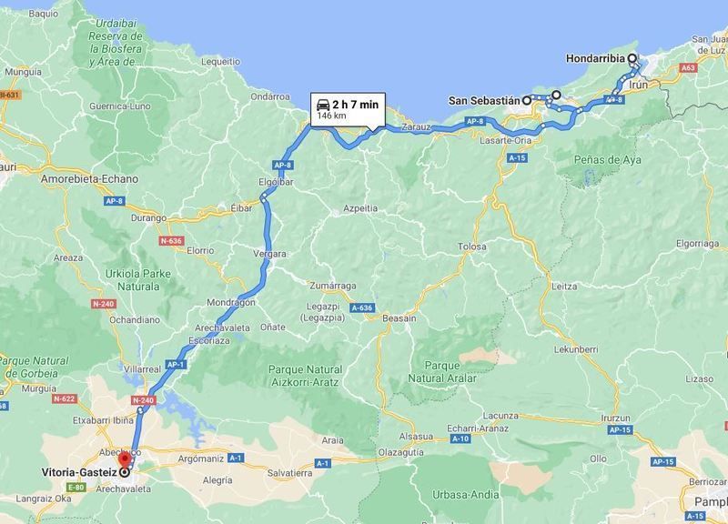 Mapa del sexto día del País Vasco en una semana