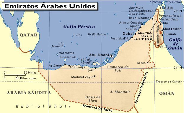 Mapa Emiratos Árabes Unidos