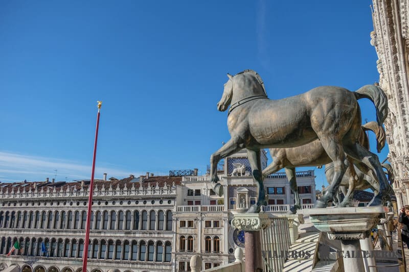 Vistas de los caballos desde la terraza de la Basílica de San Marcos