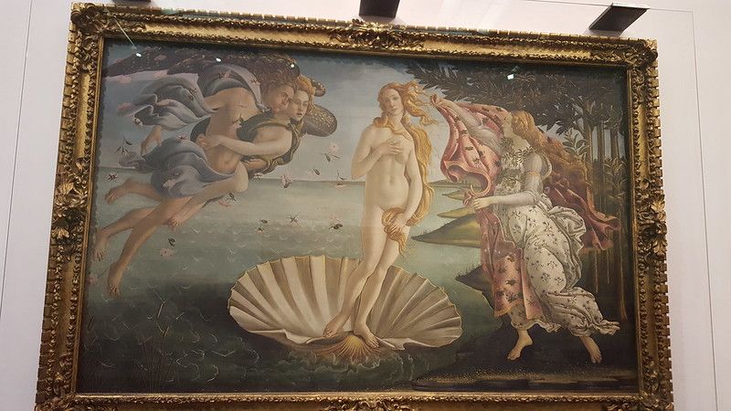 El nacimiento de Venus de Botticelli, uno de los cuadros que ver en la Galería Uffizi
