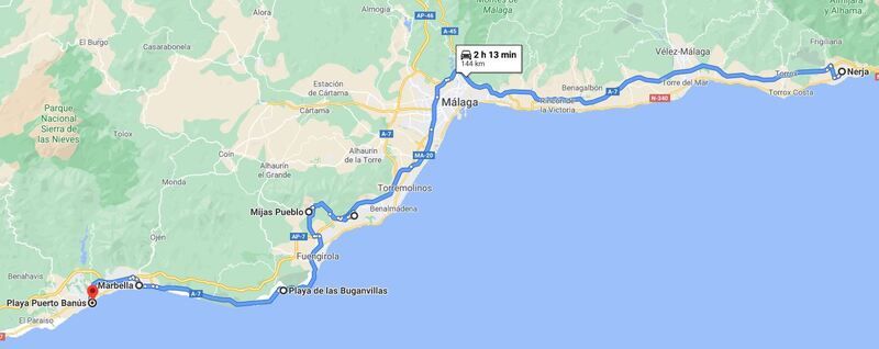 Ruta en coche por Málaga
